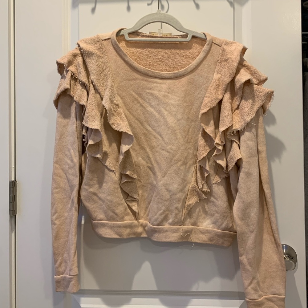 Love Shack Fancy Pink Ruffle Sweatshirt!